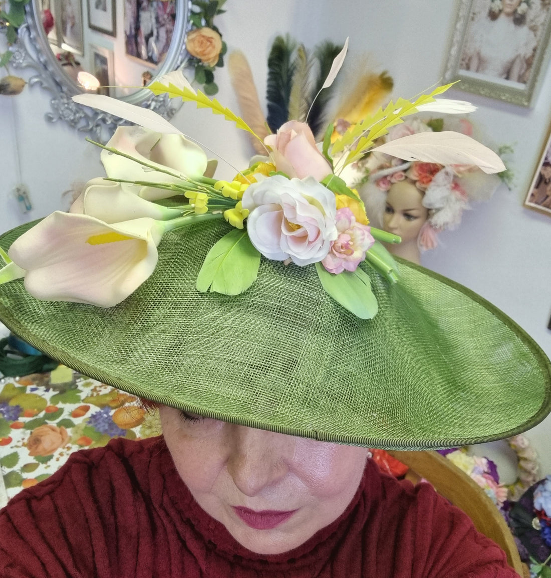 Green and yellow large dipped hatinator