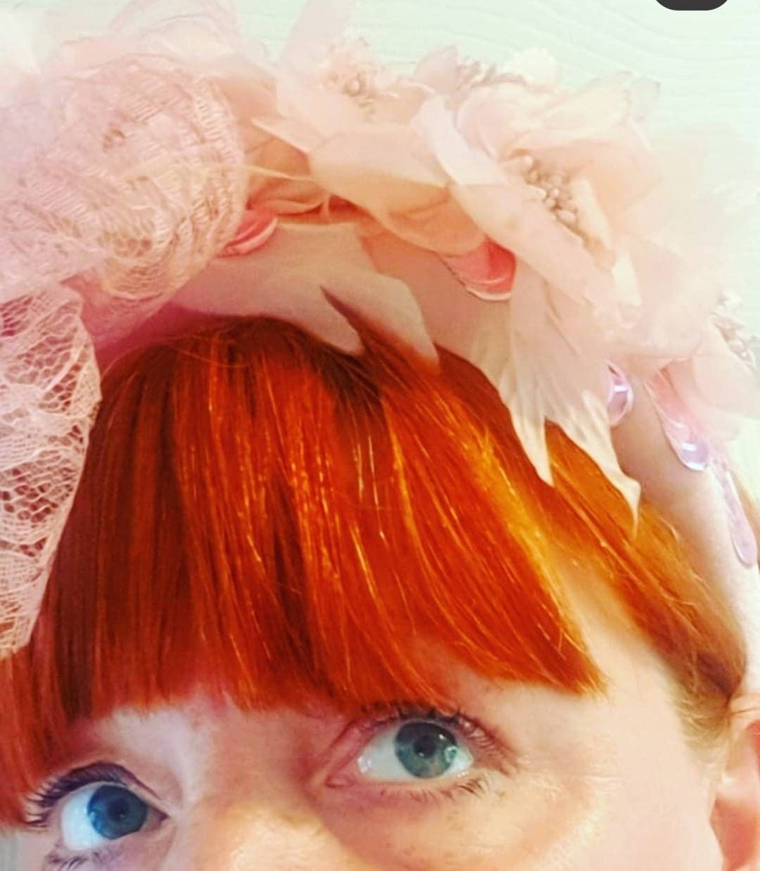 Blush pink lace flower headband padded fascinator fascinator headpiece races wedding Prom boho crown womens
