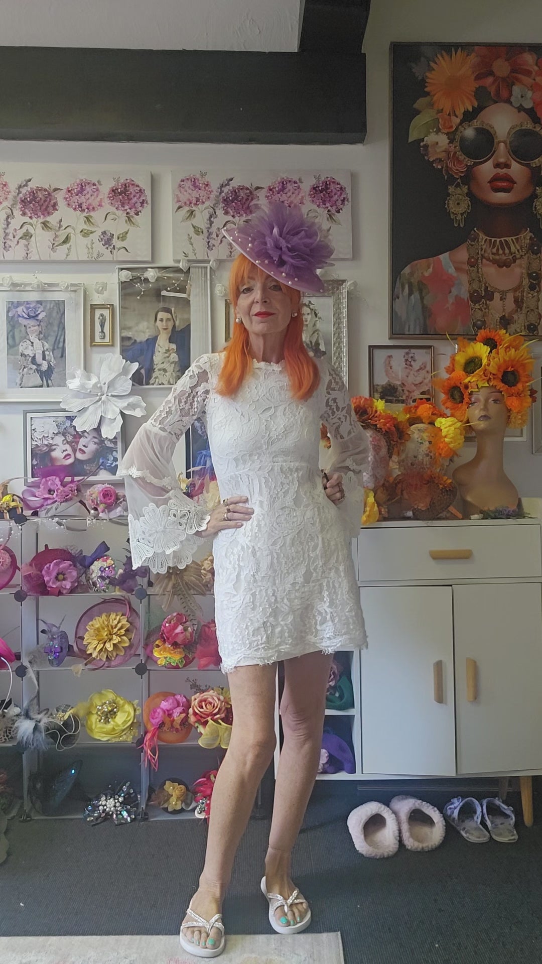 Lilac percher fascinator