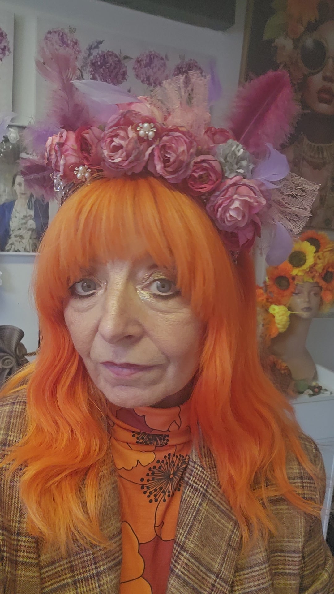 Roses & lace headpiece