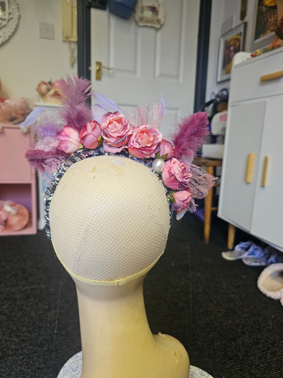 Roses & lace headpiece