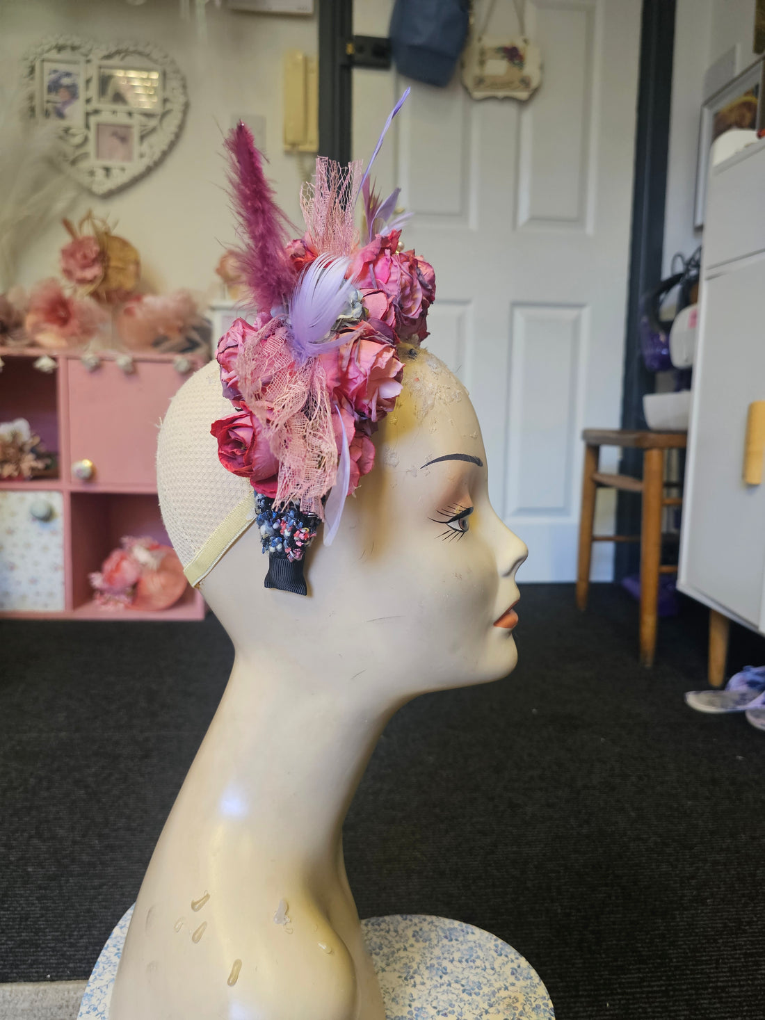 Roses & lace headpiece