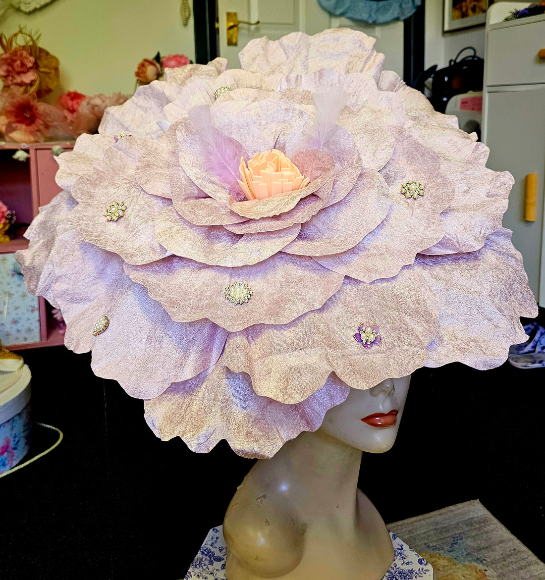 Extra large lilac flower headpiece