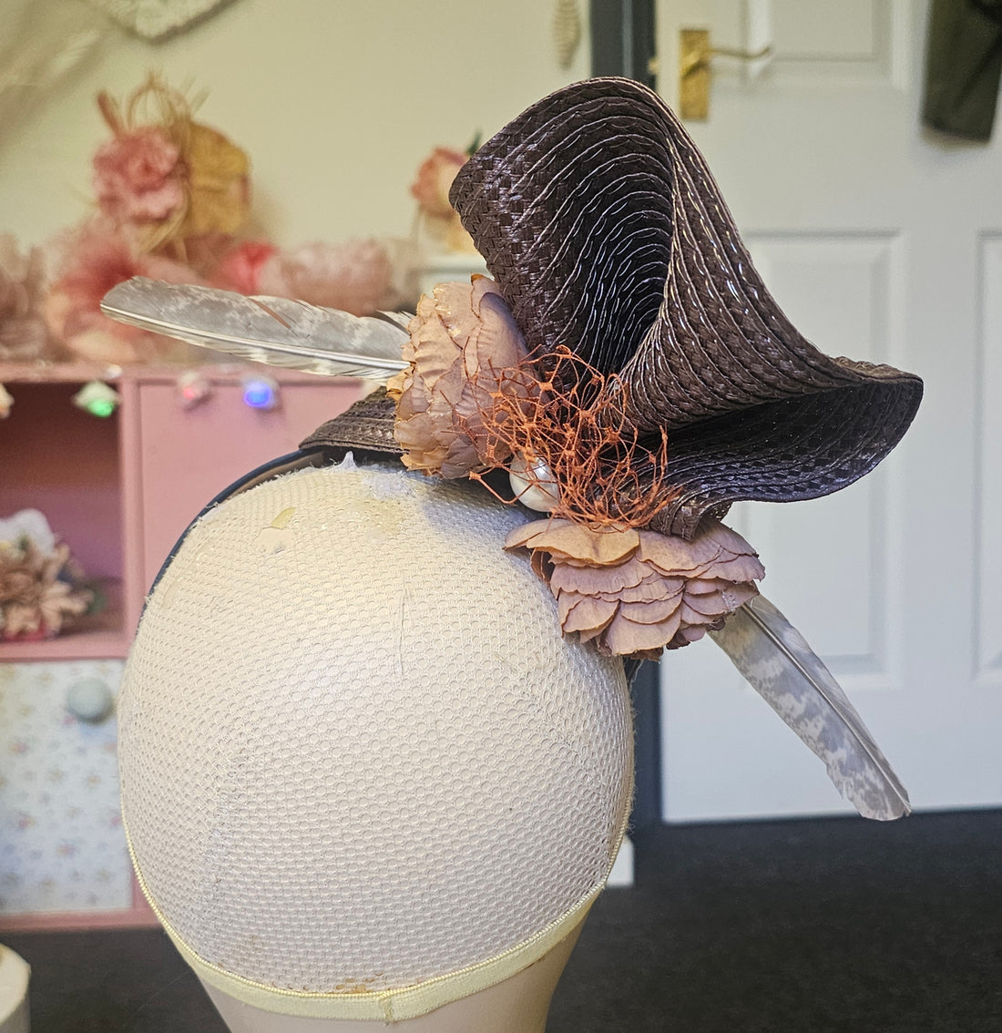 Chocolate brown percher hat