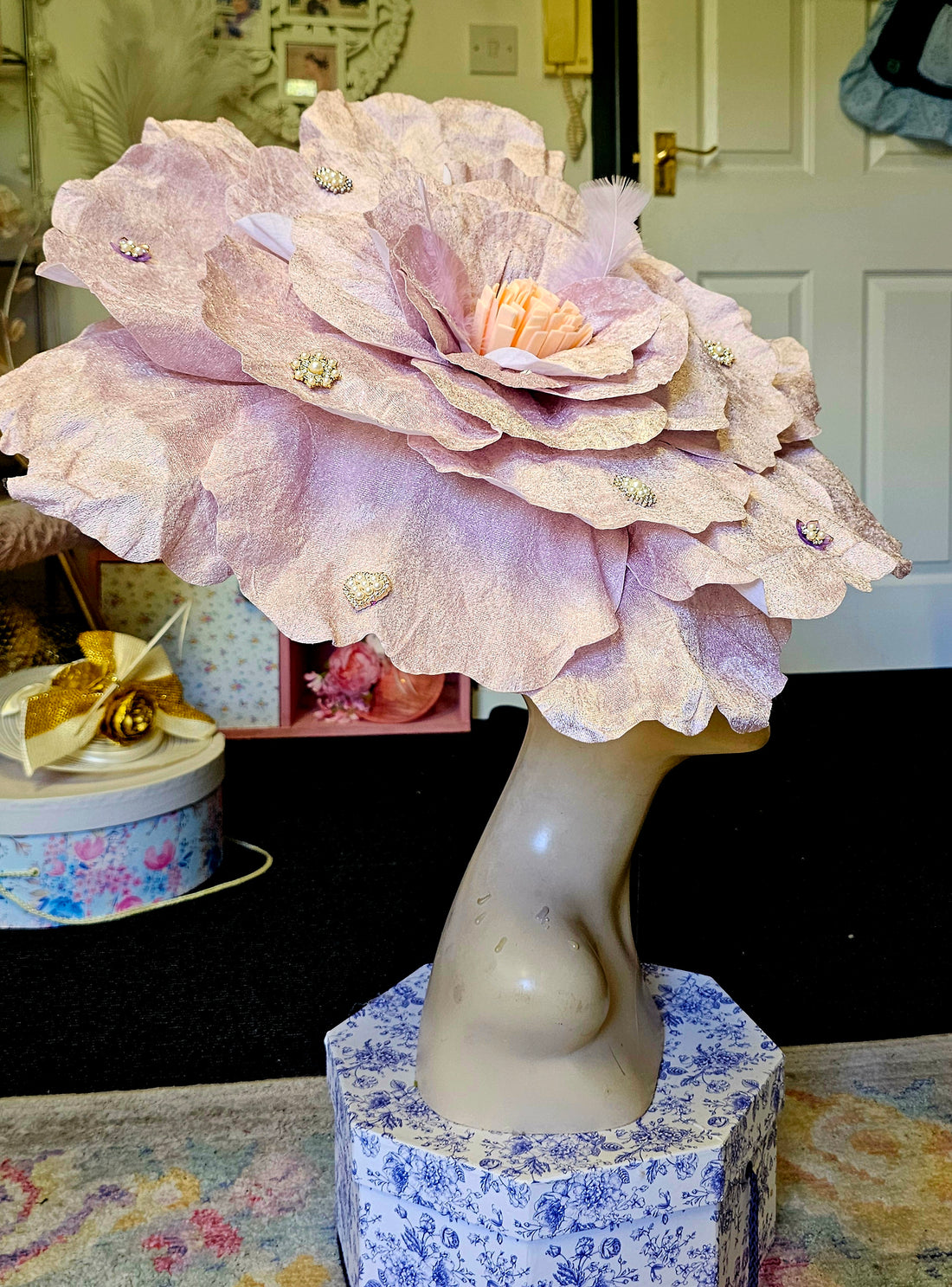 Extra large lilac flower headpiece