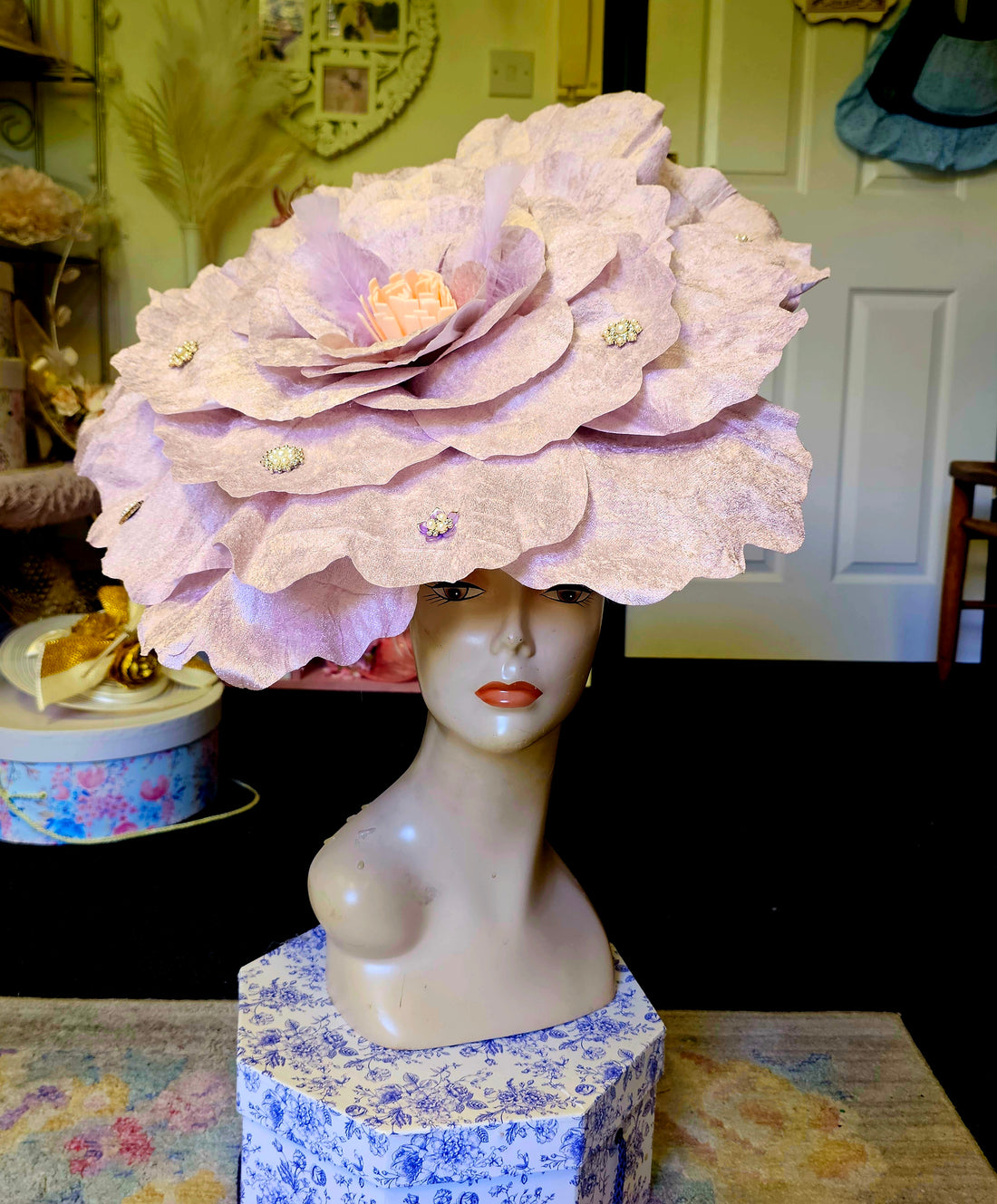 Extra large lilac flower headpiece