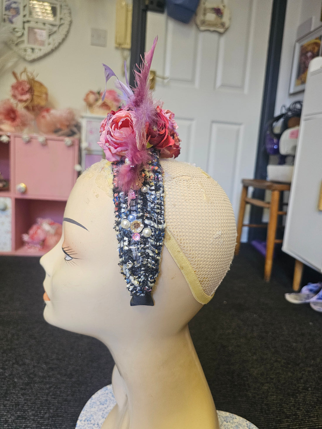 Roses & lace headpiece
