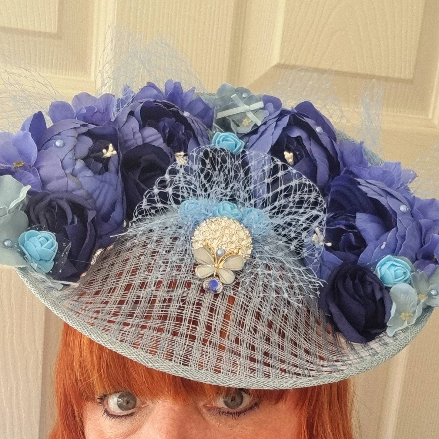 Aqua wedding hat on sale